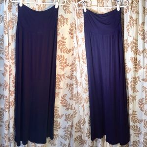 AB Studio navy jersey maxi skirt size Small